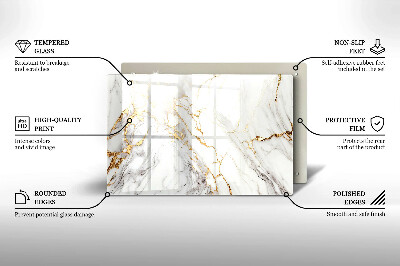 Grabkerze Untersetzer Heller Marmor mit Gold