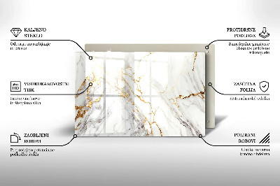 Grabkerze Untersetzer Heller Marmor mit Gold