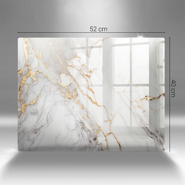 Grabkerze Untersetzer Heller Marmor mit Gold