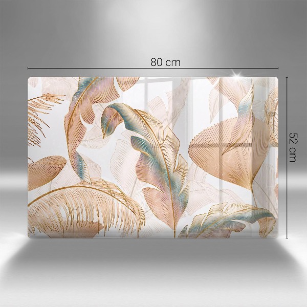 Grabkerze Untersetzer Boho-Federn und Blätter