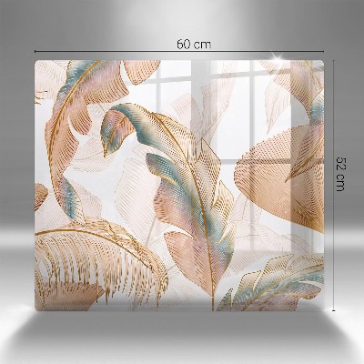 Grabkerze Untersetzer Boho-Federn und Blätter