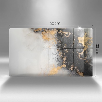 Glasunterlage für Grabkerzen Abstraktion mit Gold