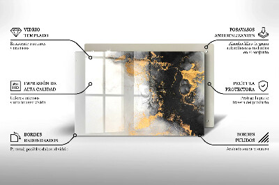 Glasunterlage für Grabkerzen Abstraktion mit Gold