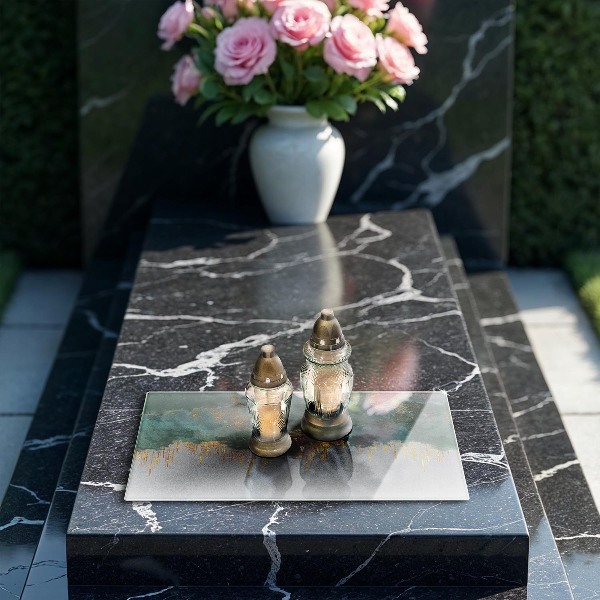 Grabkerze Untersetzer Abstraktion mit Gold