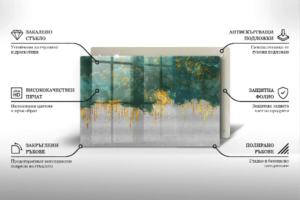 Grabkerze Untersetzer Abstraktion mit Gold