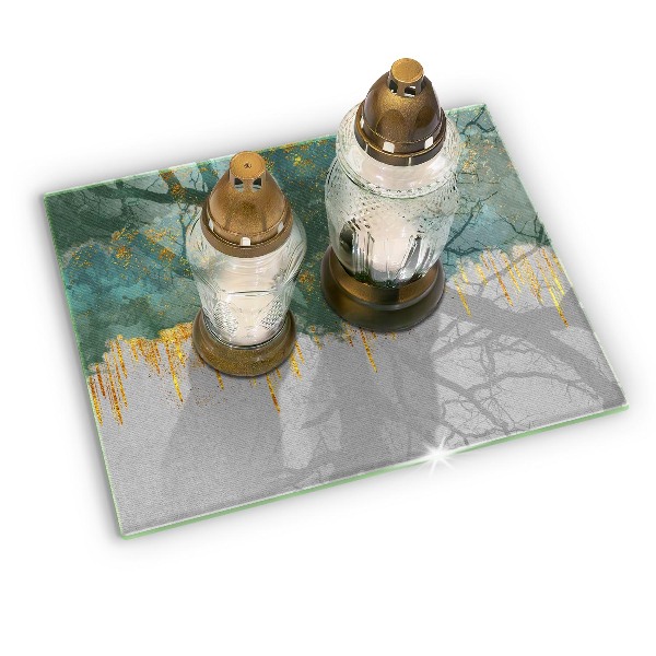 Grabkerze Untersetzer Abstraktion mit Gold