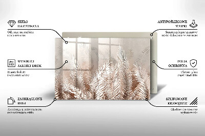 Glasunterlage für Grabkerzen Boho-Laubvegetation