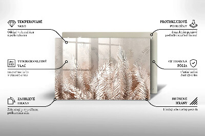 Glasunterlage für Grabkerzen Boho-Laubvegetation