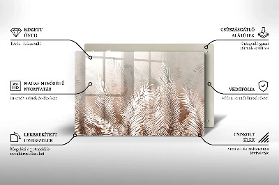 Glasunterlage für Grabkerzen Boho-Laubvegetation