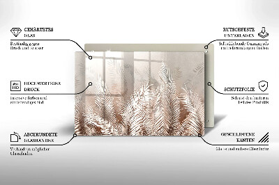 Glasunterlage für Grabkerzen Boho-Laubvegetation