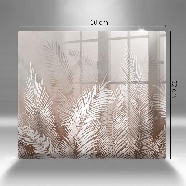 Glasunterlage für Grabkerzen Boho-Laubvegetation