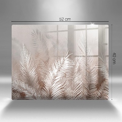 Glasunterlage für Grabkerzen Boho-Laubvegetation