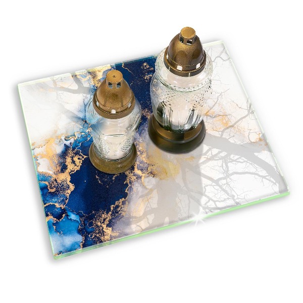 Grabkerze Untersetzer Abstraktion mit Blau