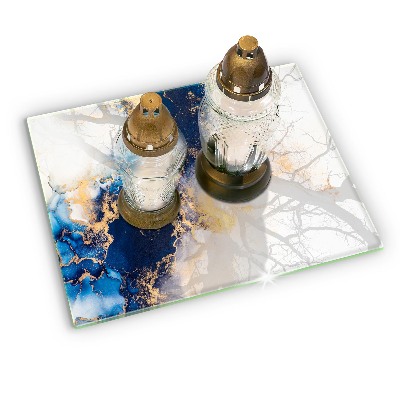 Grabkerze Untersetzer Abstraktion mit Blau