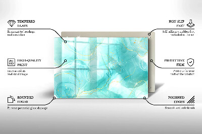 Grabkerze Untersetzer Blaue und goldene Abstraktion