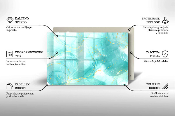 Grabkerze Untersetzer Blaue und goldene Abstraktion
