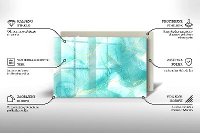 Grabkerze Untersetzer Blaue und goldene Abstraktion