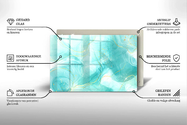 Grabkerze Untersetzer Blaue und goldene Abstraktion