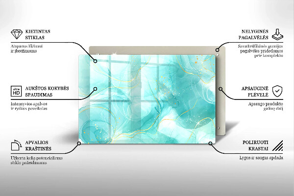 Grabkerze Untersetzer Blaue und goldene Abstraktion