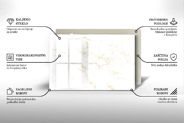 Glasunterlage für Grabkerzen Eleganter Marmorstein