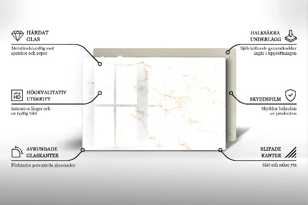 Glasunterlage für Grabkerzen Eleganter Marmorstein