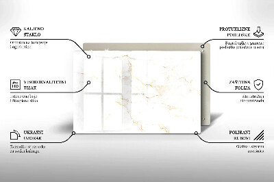 Glasunterlage für Grabkerzen Eleganter Marmorstein