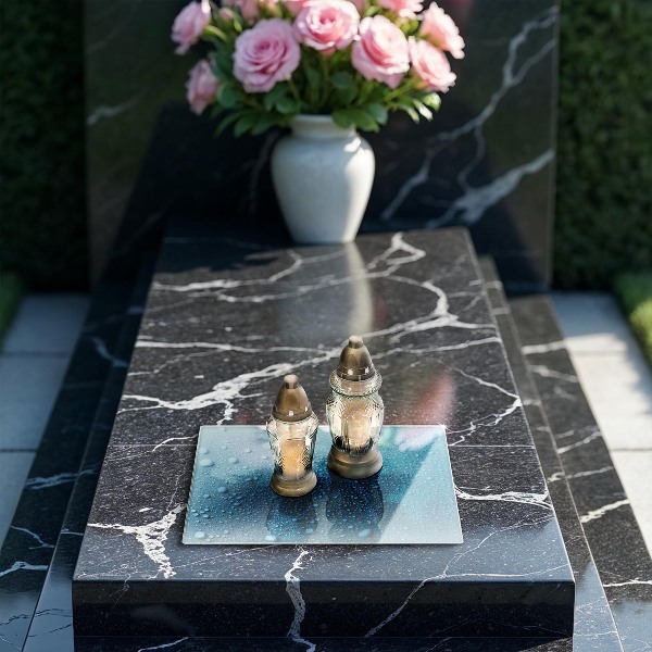 Grabkerze Untersetzer Wassertropfen