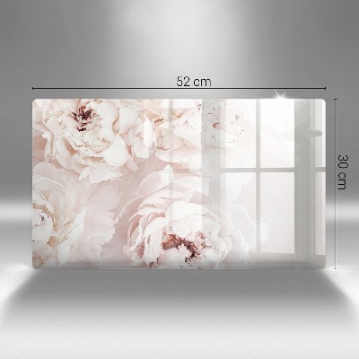 Glasunterlage für Grabkerzen Pastellfarbene Pfingstrosen