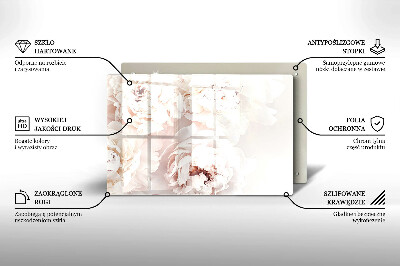 Glasunterlage für Grabkerzen Pastellfarbene Pfingstrosen