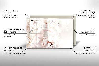 Glasunterlage für Grabkerzen Pastellfarbene Pfingstrosen