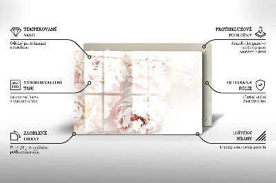 Glasunterlage für Grabkerzen Pastellfarbene Pfingstrosen