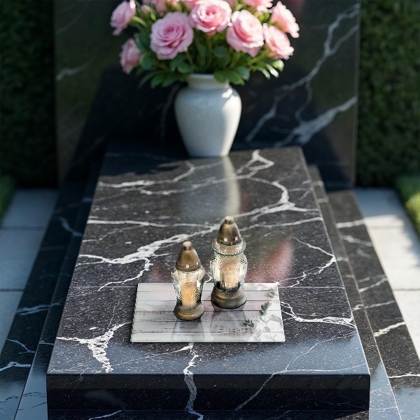 Glasunterlage für Grabkerzen Alte Bretter und Blätter