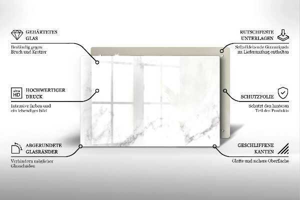 Glasunterlage für Grabkerzen Moderner Marmor