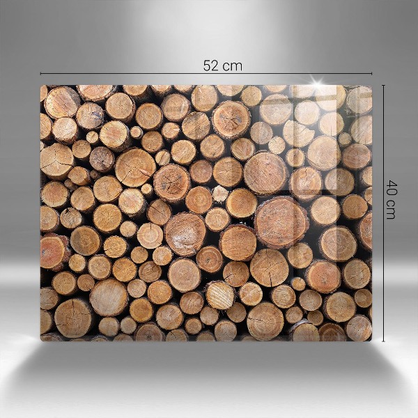 Glasunterlage für Grabkerzen Baumstämme