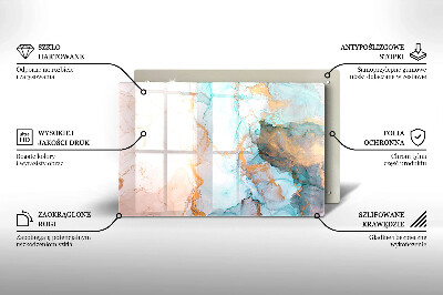 Glasunterlage für Grabkerzen Abstrakter Marmor
