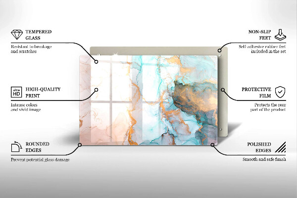Glasunterlage für Grabkerzen Abstrakter Marmor