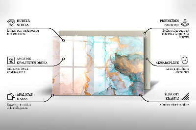 Glasunterlage für Grabkerzen Abstrakter Marmor