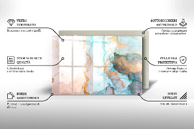 Glasunterlage für Grabkerzen Abstrakter Marmor
