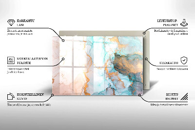 Glasunterlage für Grabkerzen Abstrakter Marmor