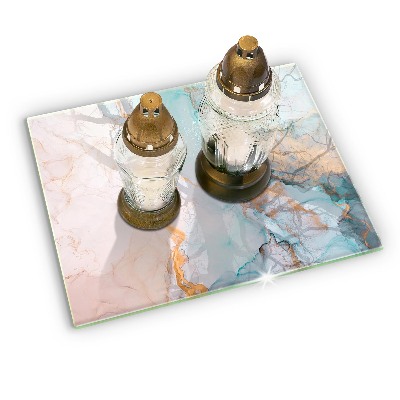 Glasunterlage für Grabkerzen Abstrakter Marmor