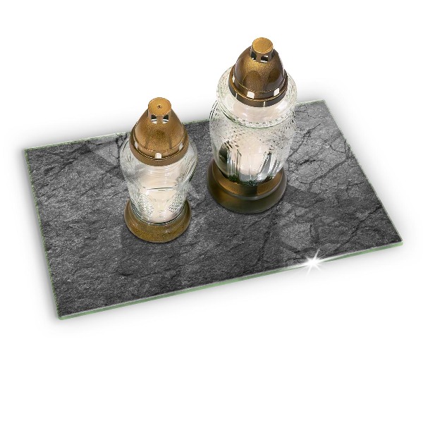 Glasunterlage für Grabkerzen Steintextur