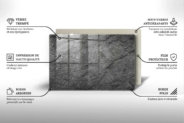 Glasunterlage für Grabkerzen Steintextur