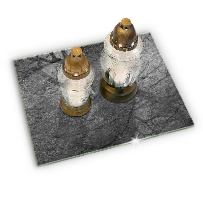 Glasunterlage für Grabkerzen Steintextur