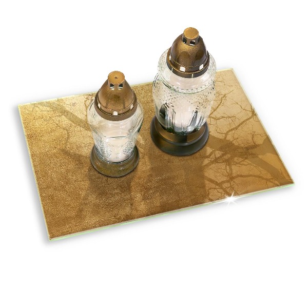 Grabkerze Untersetzer Goldfarbener Texturhintergrund