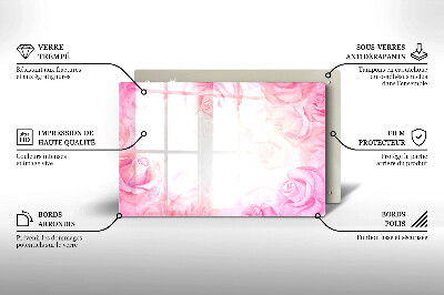 Glasunterlage für Grabkerzen Hintergrund mit zarten Rosen