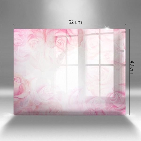 Glasunterlage für Grabkerzen Hintergrund mit zarten Rosen