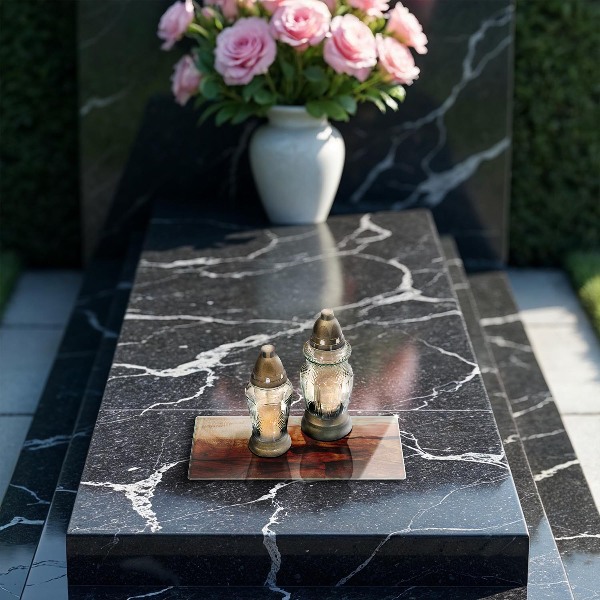 Glasunterlage für Grabkerzen Holzbrettstruktur