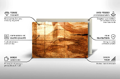 Glasunterlage für Grabkerzen Holzbrettstruktur