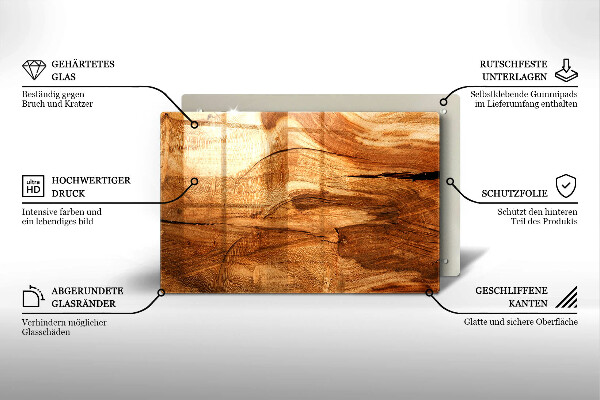 Glasunterlage für Grabkerzen Holzbrettstruktur