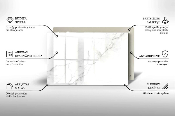 Glasunterlage für Grabkerzen Marmorstein-Hintergrund